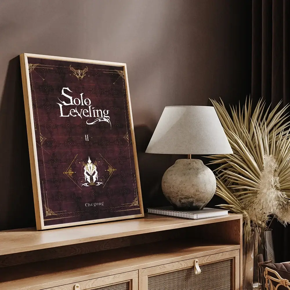 A vintage-style Solo Leveling Sticky Poster printed on whitepaper, featuring Sung Jinwoo and the Shadow Army with a DIY self-adhesive backing.
