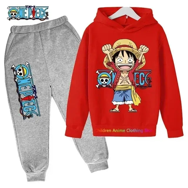 A 2025 New Anime One Piece Hoodies for Kids, a fashion Luffy pullover and oversized hip hop coat for boys.