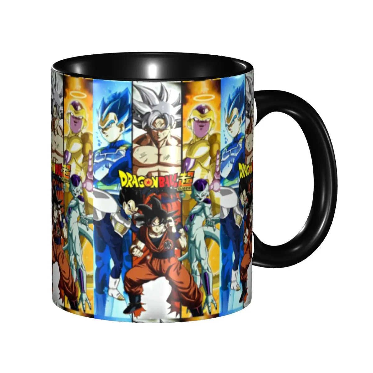 A colorful Dragon Ball Gift Mug featuring cartoon Goku anime art, designed as a durable water cup and birthday gift for children.