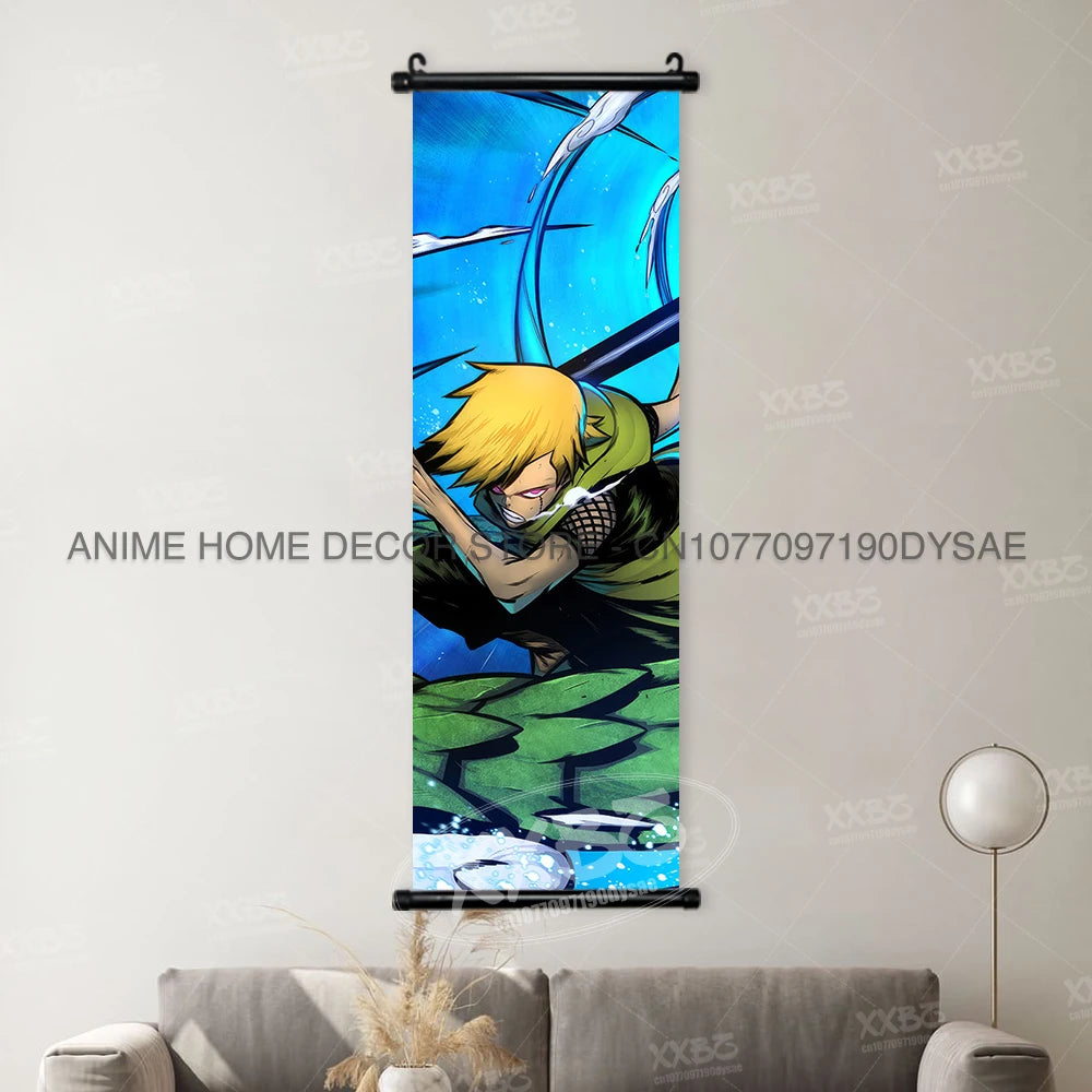 High-quality Uzumaki Naruto Posters wall art scroll featuring Sasuke Uchiha, Madara, and Might Guy for anime home decor.