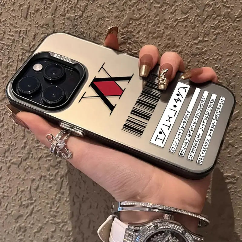 A shockproof Hunter x Hunter Phone Case featuring Gon and Killua anime art, compatible with Apple iPhone 17 Air, 16, 15, and 14 Pro Max.