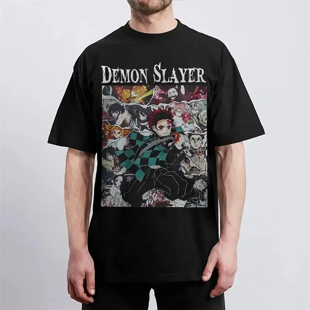A popular Hot Anime Demon Slayer T-Shirt featuring classic characters in a comfortable, casual short-sleeved top.