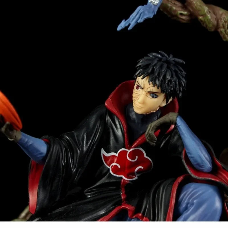 A 32cm Akatsuki Tobi Uchiha Obito Naruto PVC model, a desktop ornament and holiday gift toy for kids.