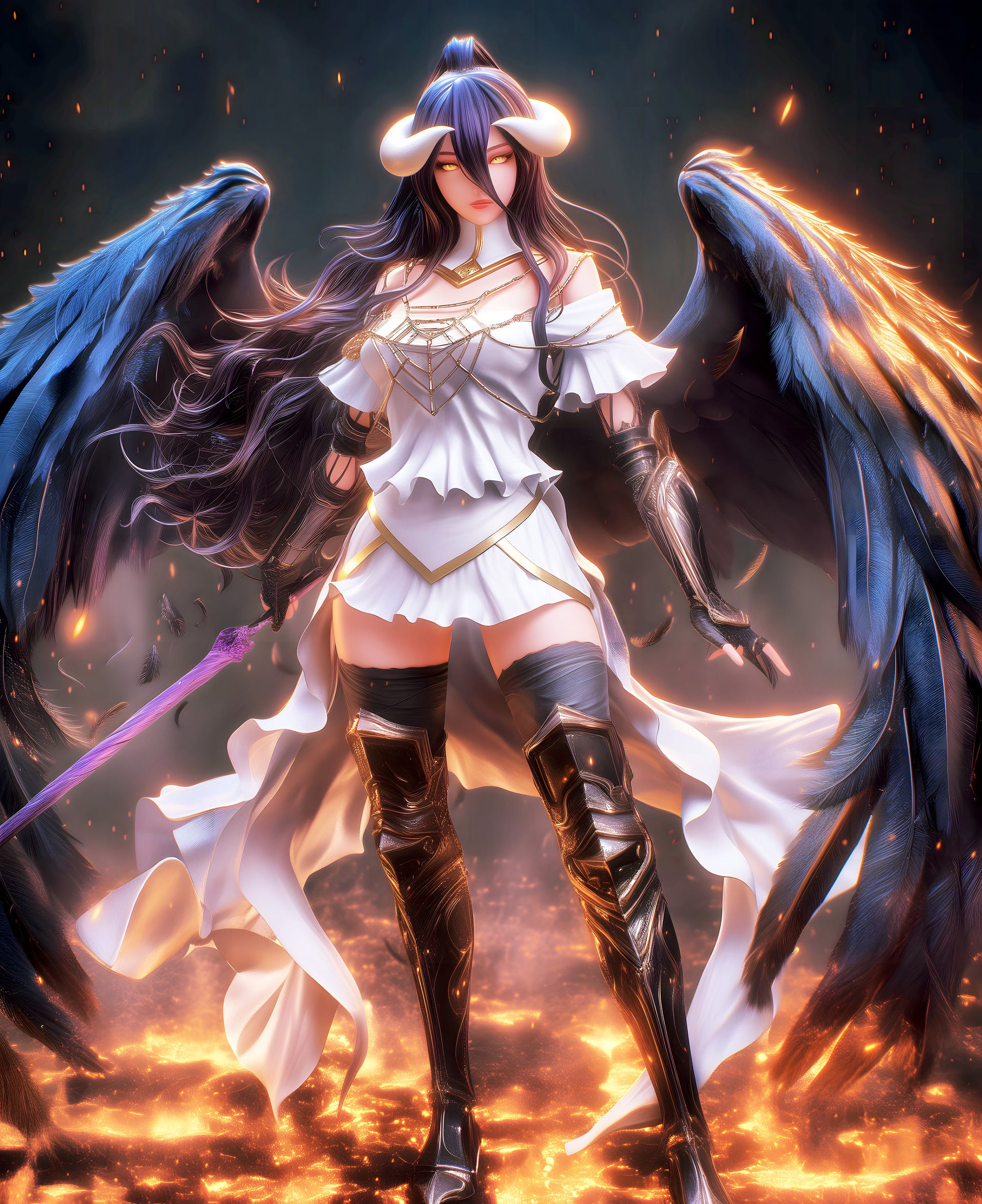 Striking Digital Art of Albedo from Overlord | Infinite Visibility