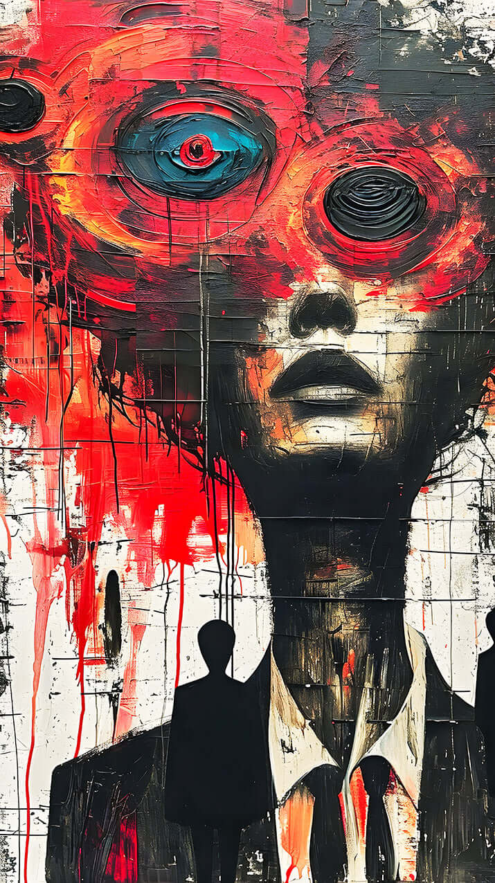 Third Eye Revelation: Intense Multi-Eye Abstract Art | Dark Digital Print 👁️‍🗨️🔥