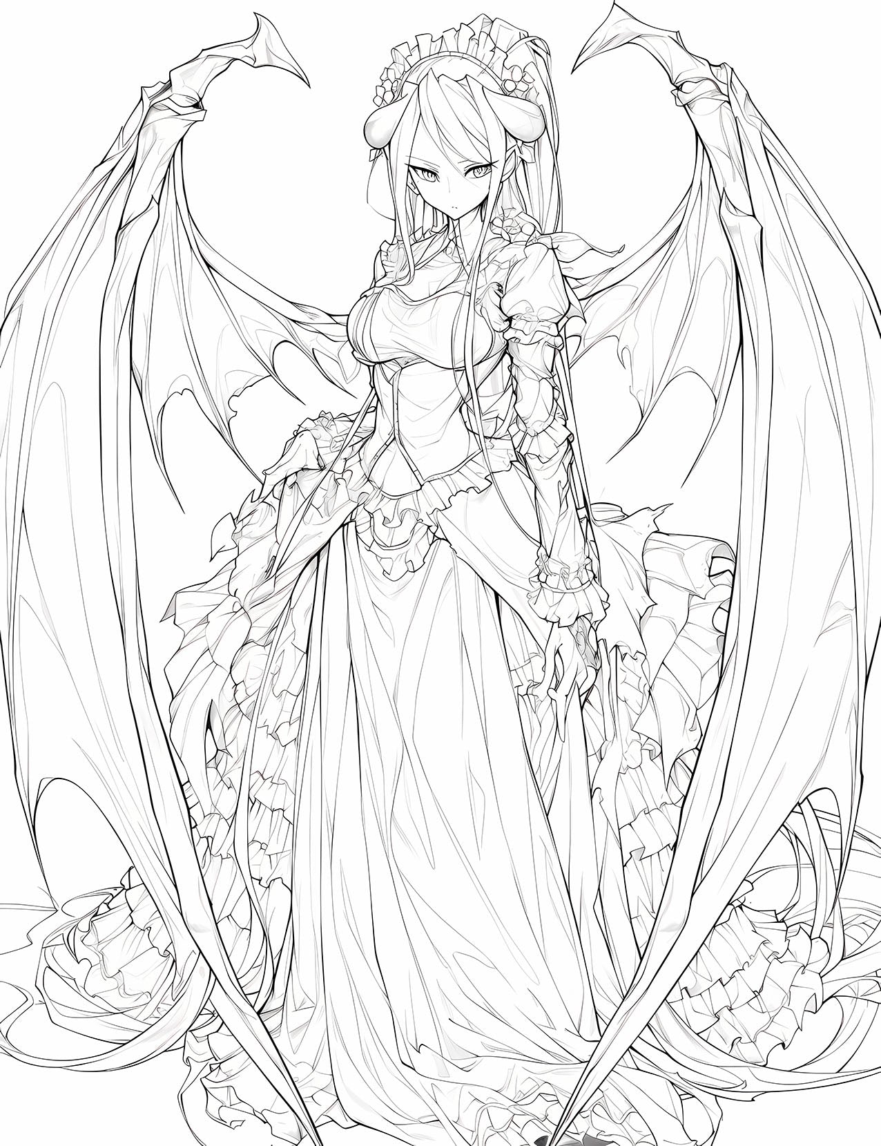 Twin Tails Temptation: Shalltear Bloodfallen Coloring Page | Infinite Visibility