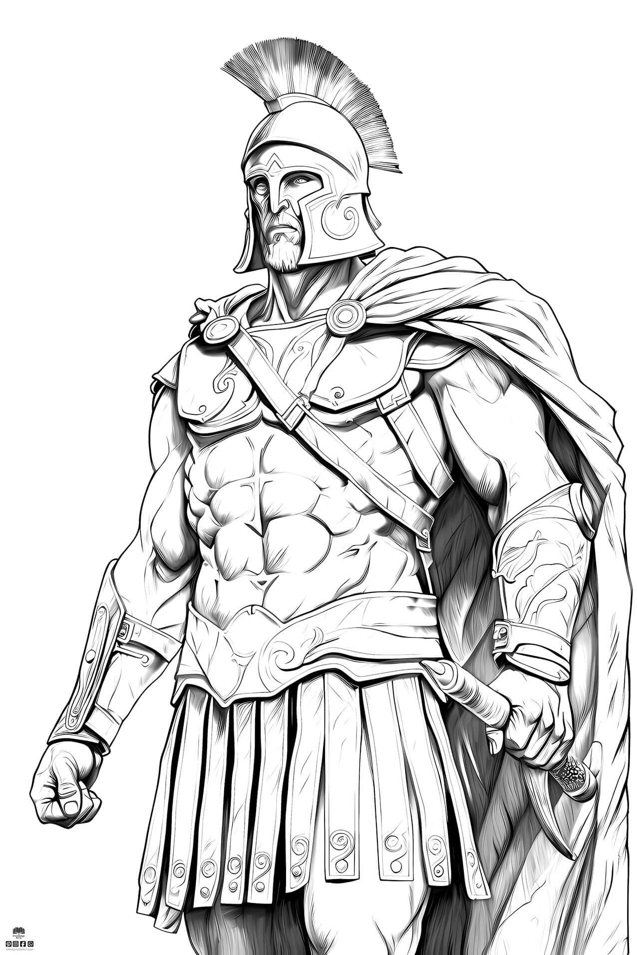 Free Printable Spartan Warrior Coloring Page - Infinite Visibility