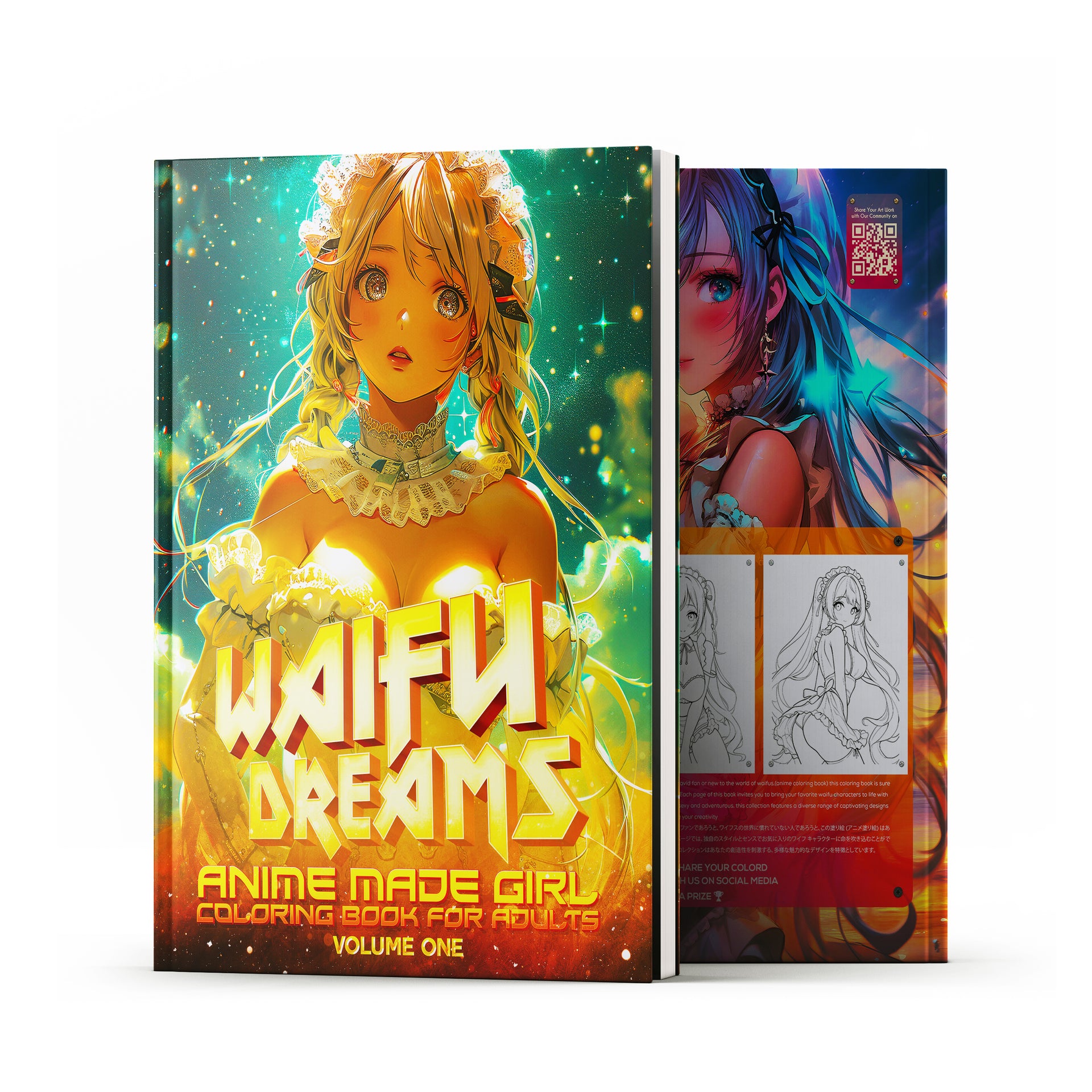 Waifu Dreams: Anime Made Girl Coloring Book for Adults: 60 Stunning Scenes Volume 1